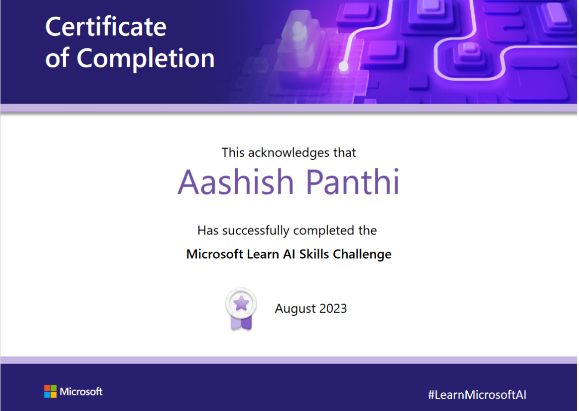 Microsoft Learn AI Skills Challenge